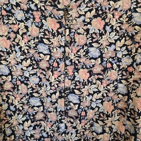 J.Jill Medium Cotton Modal Blend Pleated Floral Tunic - Picture 9 of 11